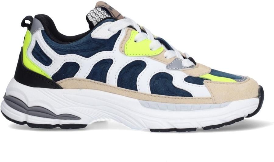 Vingino VIN826031-720 Jongens Lage Sneakers Blauw Leer Veters