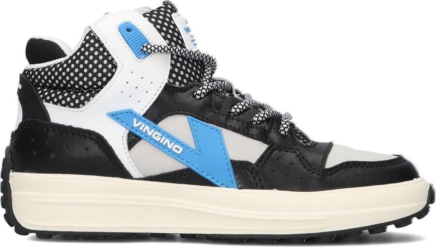 VINGINO Vito leren sneakers zwart blauw Jongens Leer Meerkleurig 36