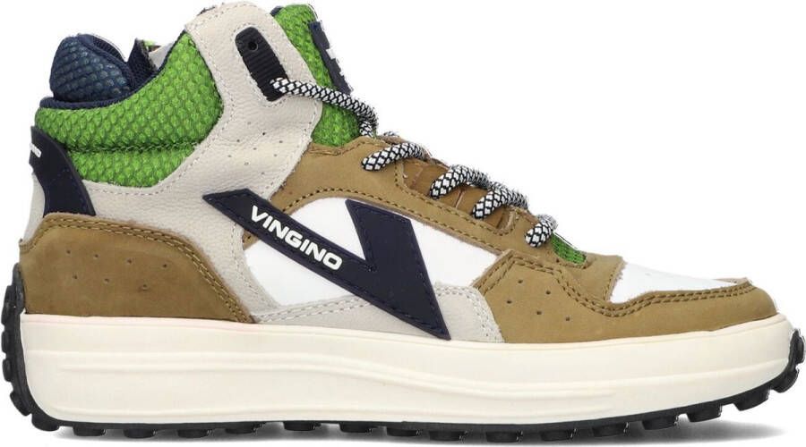 VINGINO Vito leren sneakers groen Jongens Leer Meerkleurig 36