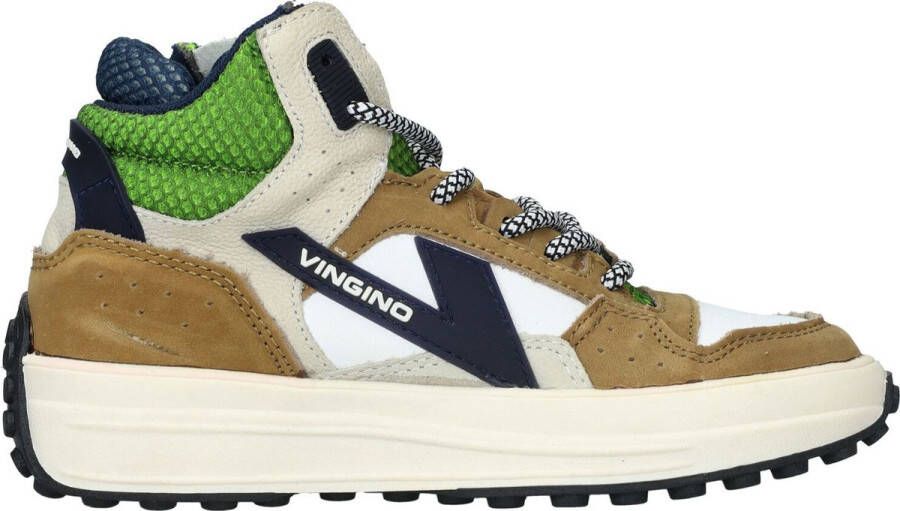 VINGINO Vito leren sneakers groen Jongens Leer Meerkleurig 36