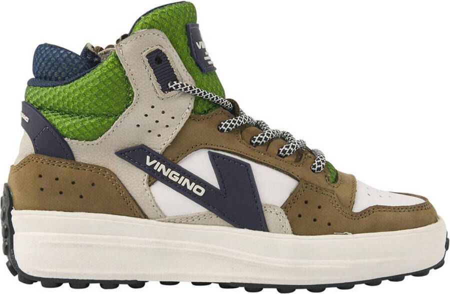 VINGINO Vito leren sneakers groen Jongens Leer Meerkleurig 36