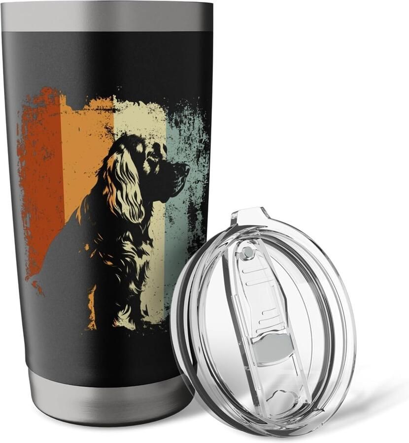 Vintage design Clumber Spaniel thermobeker met dubbele wand