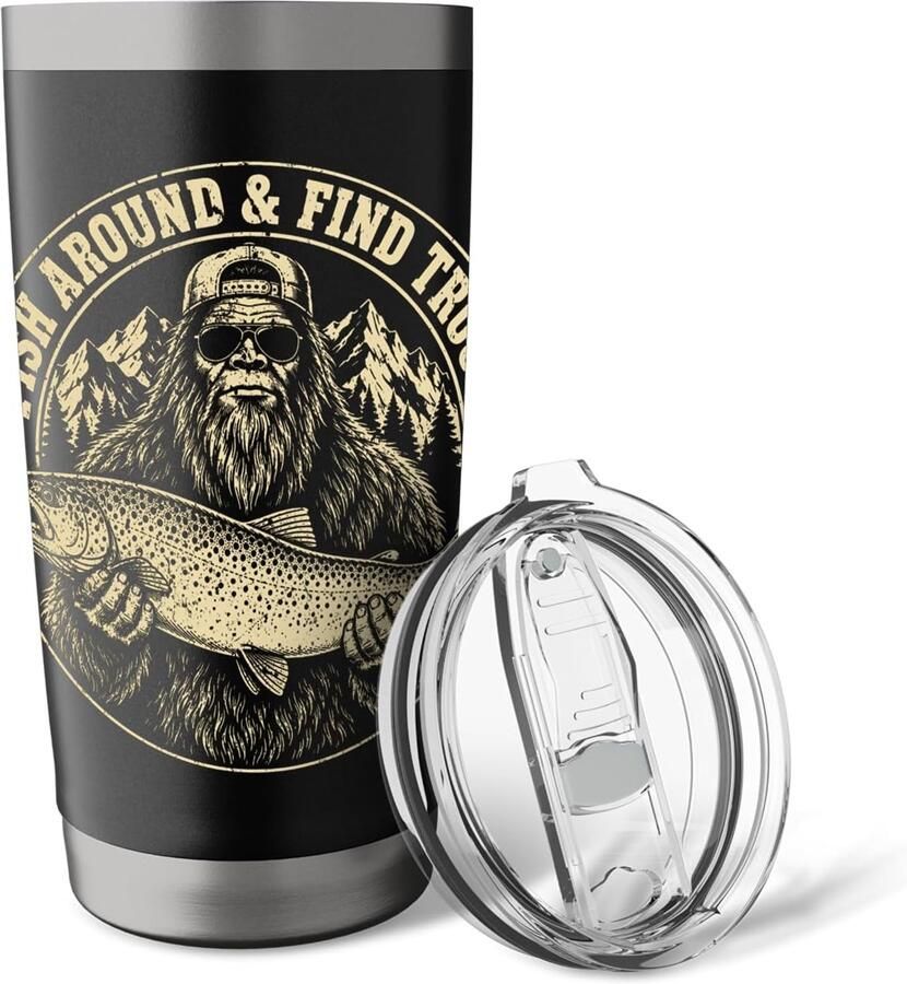 Vis en vang forel met Bigfoot-thermobeker