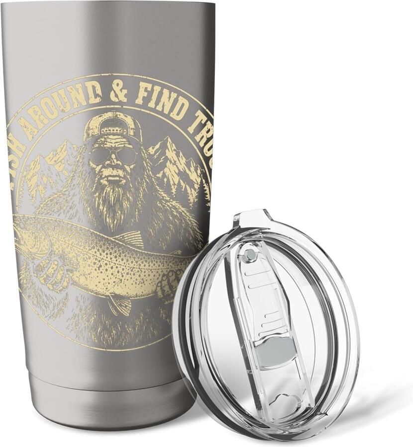 Vis en vang forel met Bigfoot-thermobeker
