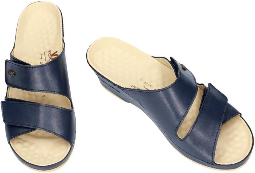 Vital -Dames blauw donker slippers & muiltjes