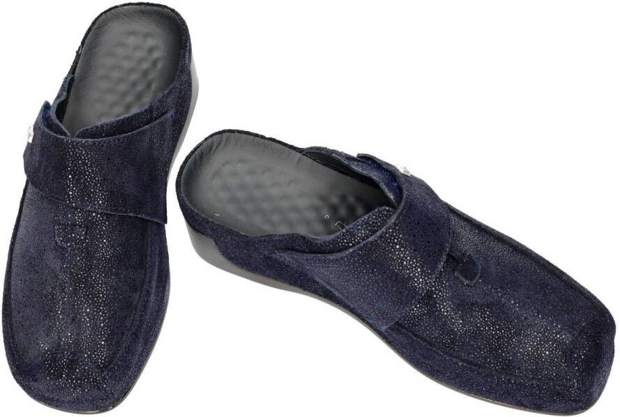 Vital -Dames blauw donker slippers & muiltjes