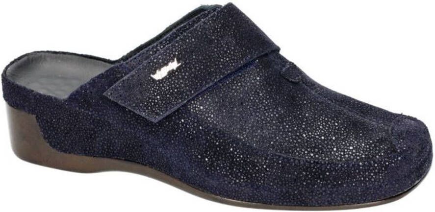 Vital -Dames blauw donker slippers & muiltjes