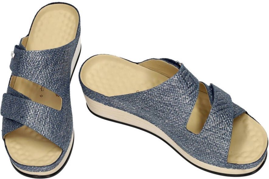 Vital -Dames blauw slippers & muiltjes