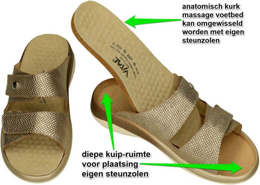 Vital -Dames goud slippers & muiltjes