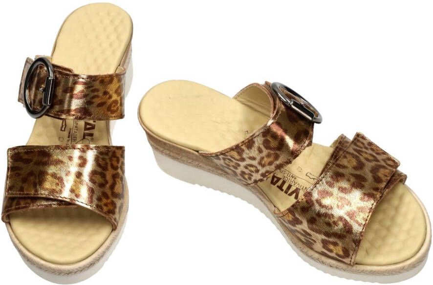 Vital -Dames goud slippers & muiltjes