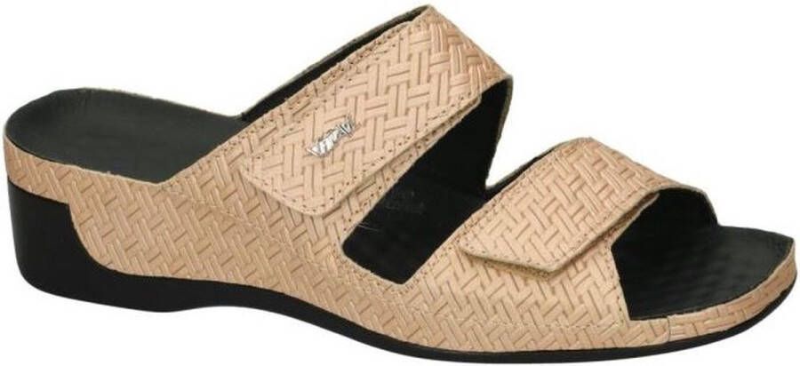 Vital -Dames nude oud-roze slippers & muiltje