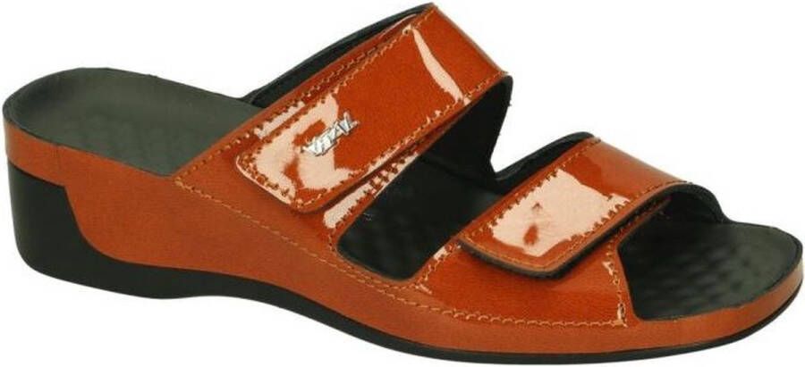 Vital -Dames roest (bruin-rood) slippers & muiltjes
