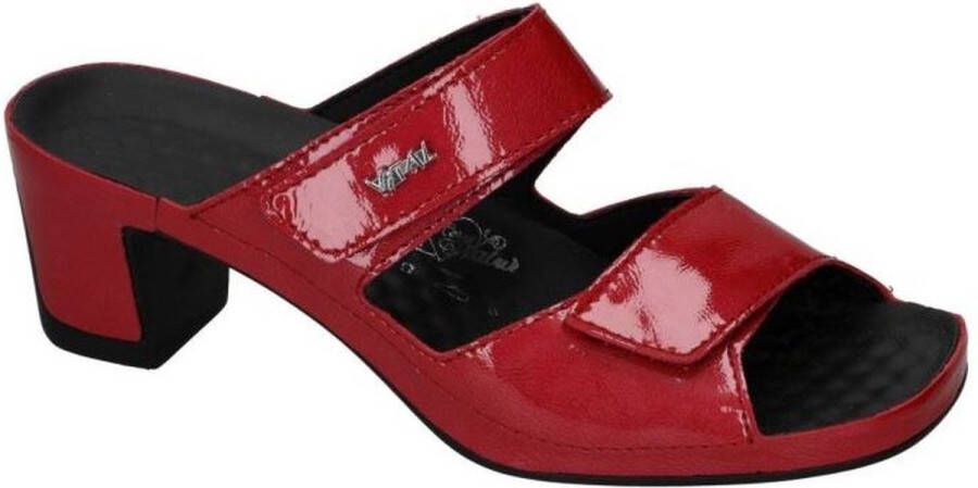 Vital -Dames rood donker slippers & muiltjes
