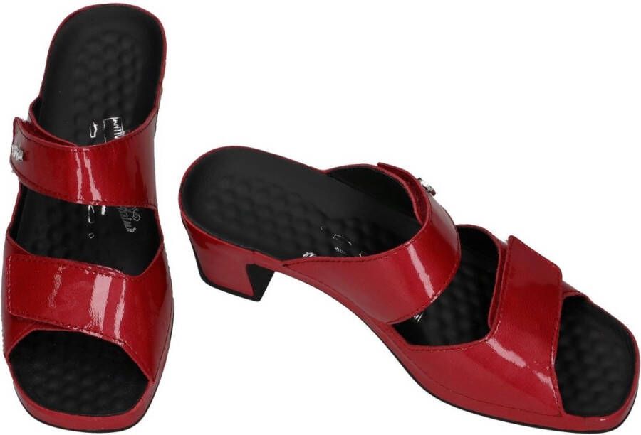 Vital -Dames rood donker slippers & muiltjes