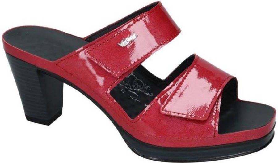 Vital -Dames rood slippers & muiltje