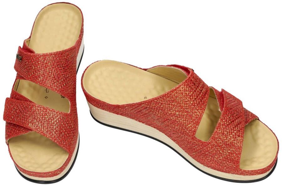 Vital -Dames rood slippers & muiltjes