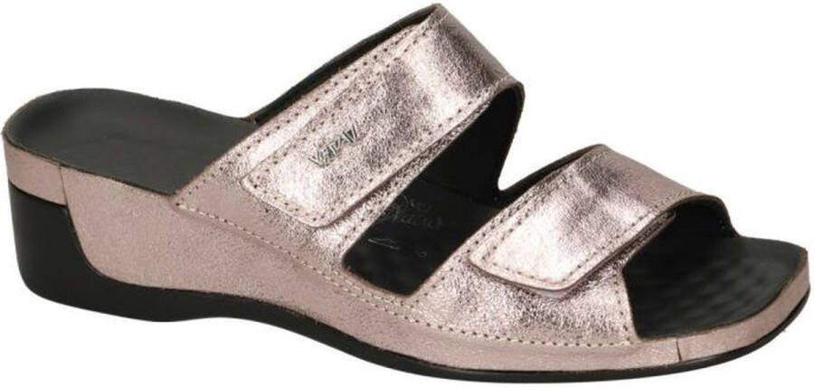 Vital -Dames roze donker slippers & muiltjes