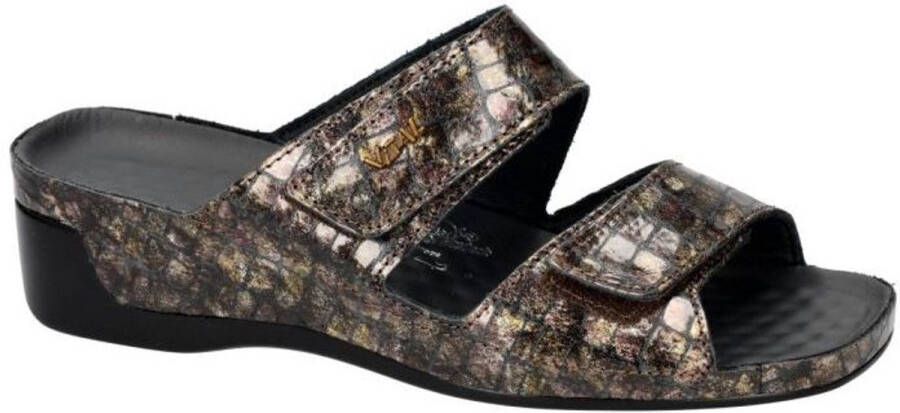 Vital -Dames taupe donker slippers & muiltjes