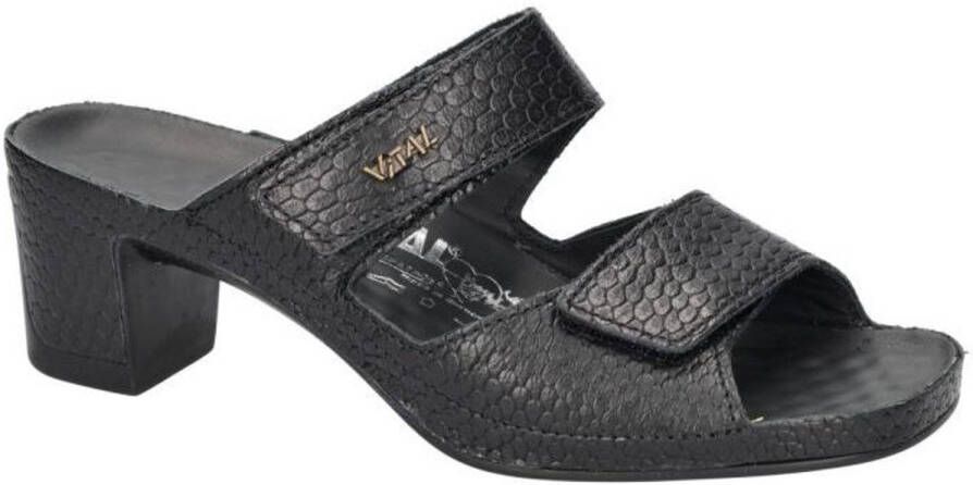 Vital -Dames zwart slippers & muiltjes