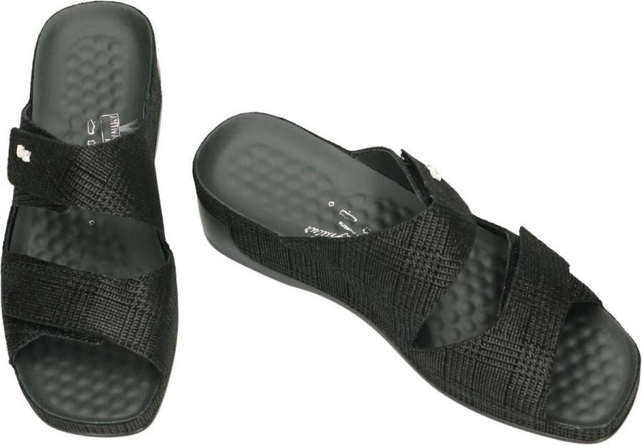 Vital -Dames zwart slippers & muiltjes