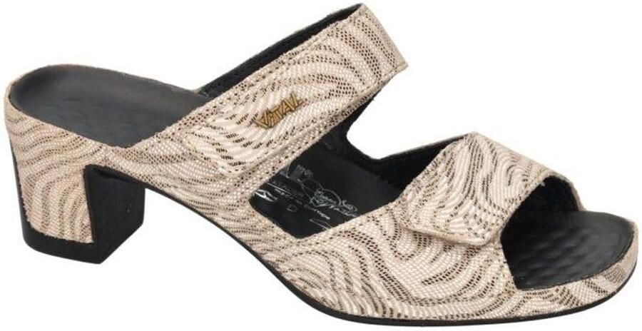 Vital -Dames beige slippers & muiltjes