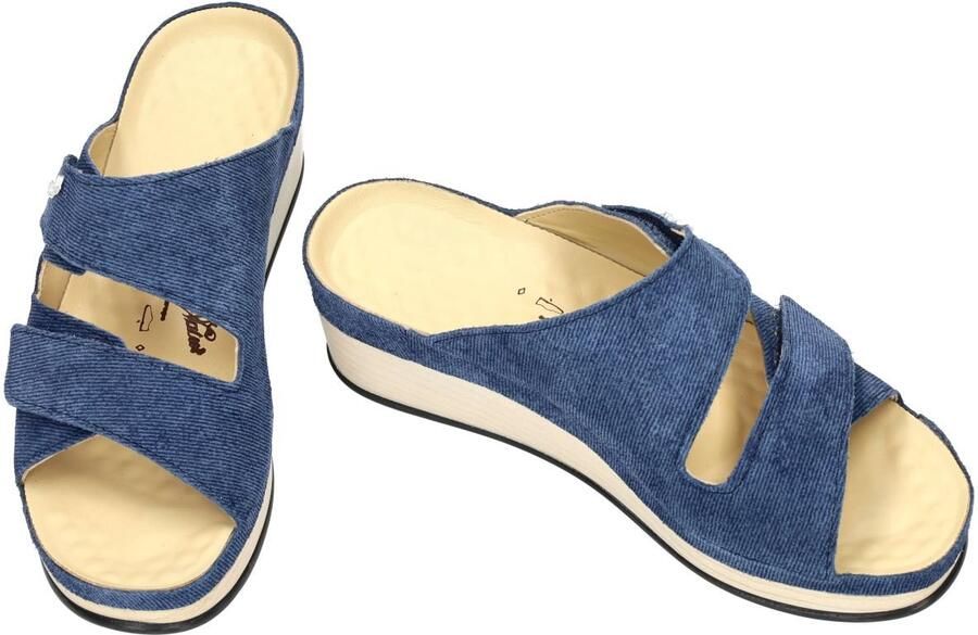 Vital -Dames blauw slippers & muiltjes