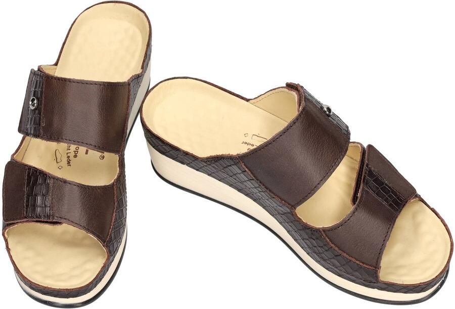 Vital -Dames bruin donker slippers & muiltjes