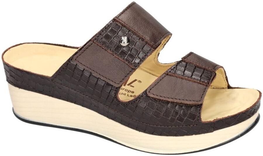 Vital -Dames bruin donker slippers & muiltjes