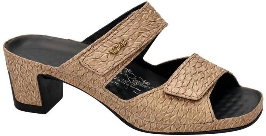 Vital -Dames bruin licht slippers & muiltjes