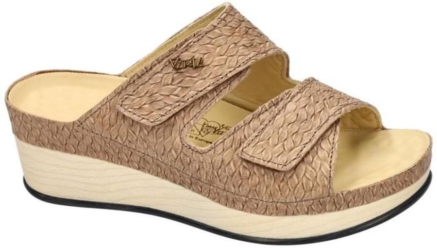 Vital -Dames bruin licht slippers & muiltjes