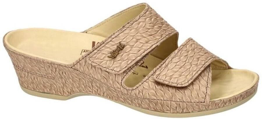 Vital -Dames bruin licht slippers & muiltjes