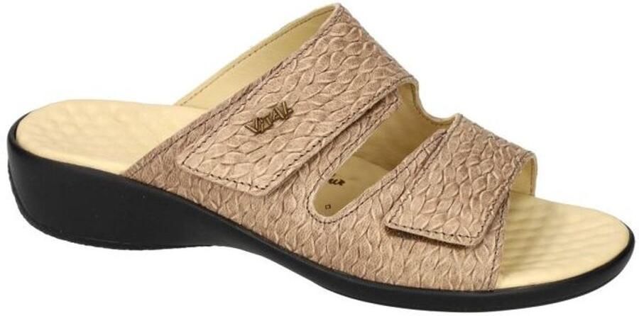 Vital -Dames bruin licht slippers & muiltjes