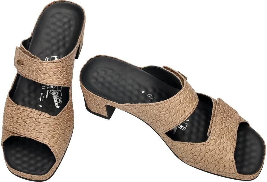 Vital -Dames bruin licht slippers & muiltjes