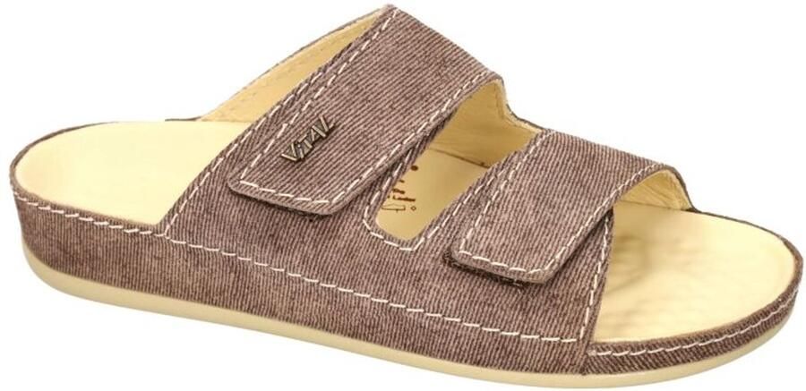 Vital -Dames bruin slippers & muiltjes
