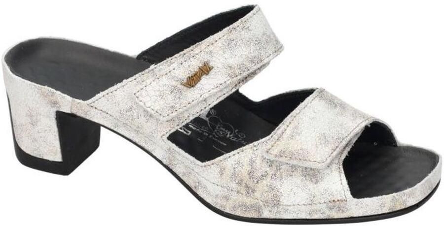 Vital -Dames off-white ecru parel slippers & muiltjes