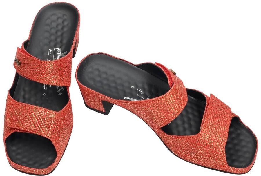 Vital -Dames rood slippers & muiltjes