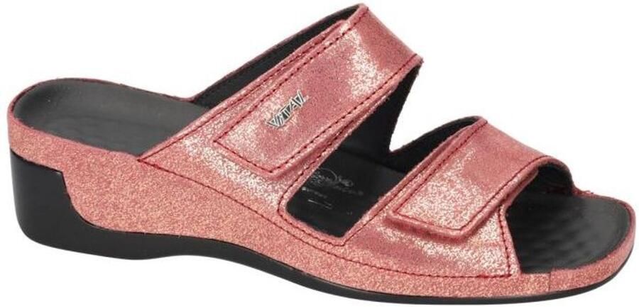 Vital -Dames roze donker slippers & muiltjes