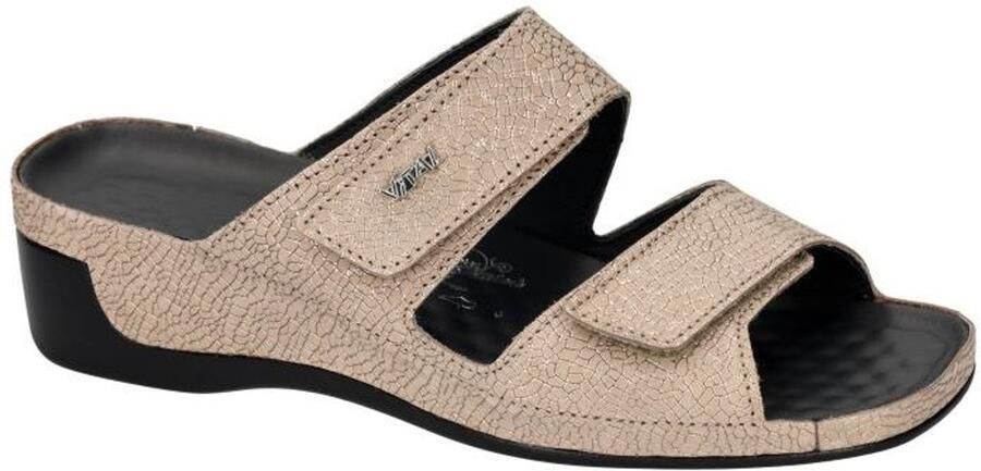 Vital -Dames taupe slippers & muiltjes