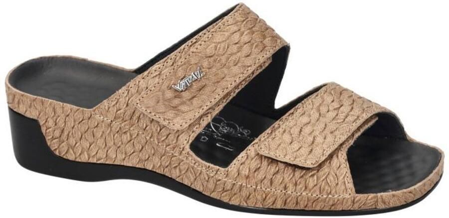 Vital -Dames zandkleur slippers & muiltjes