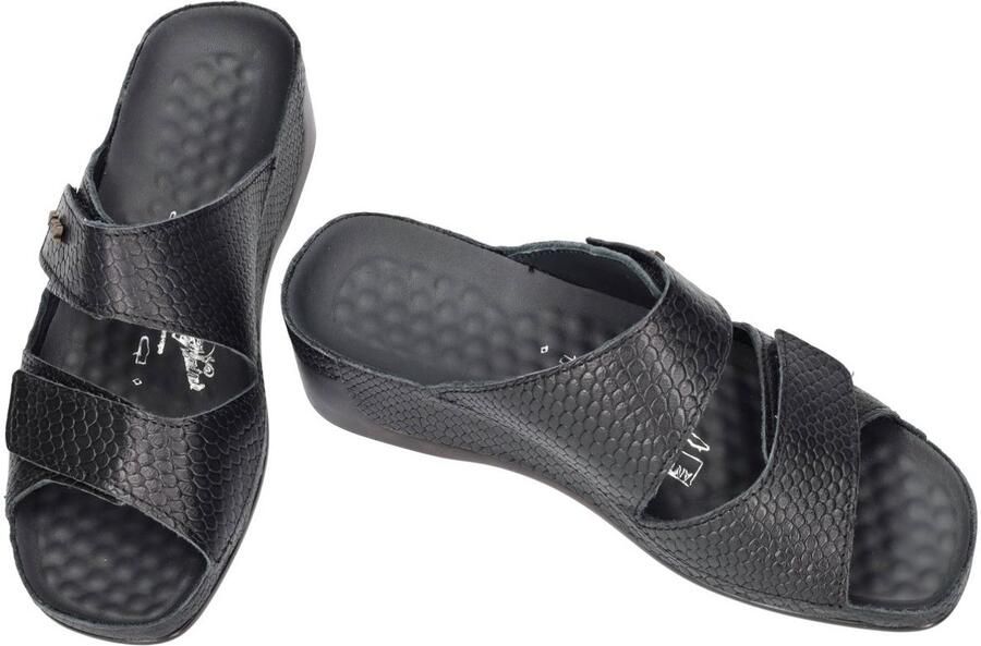 Vital -Dames zwart slippers & muiltjes