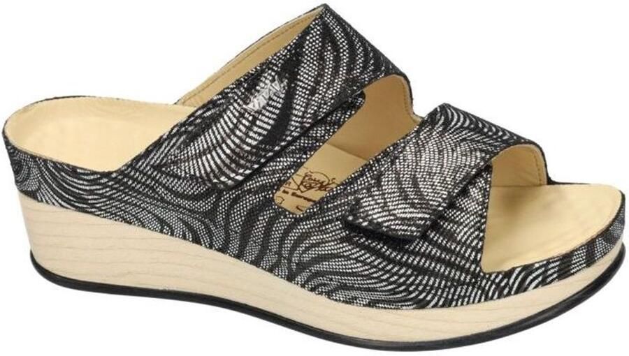 Vital -Dames zwart slippers & muiltjes