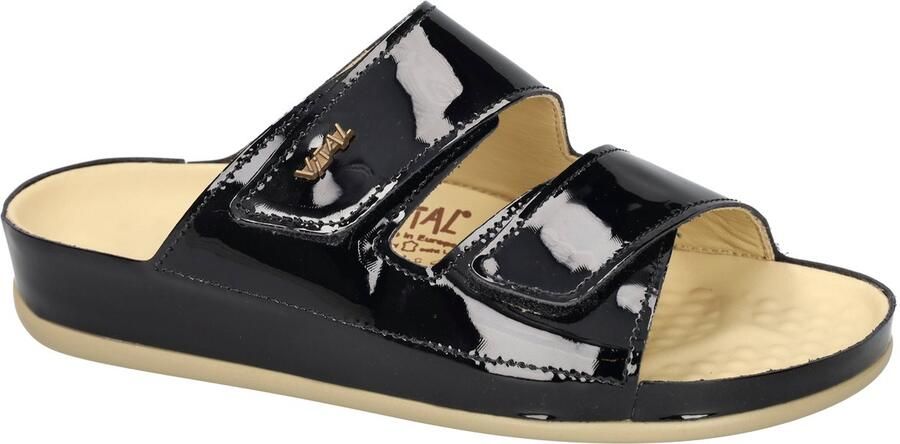 Vital -Dames zwart slippers & muiltjes