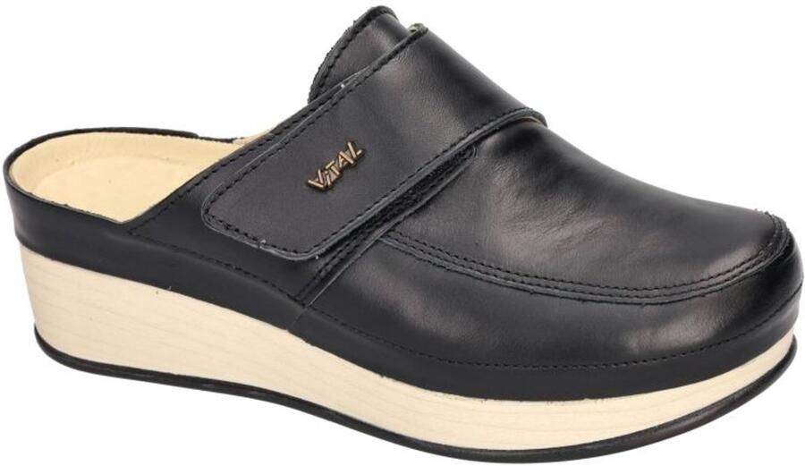 Vital -Dames zwart slippers & muiltjes