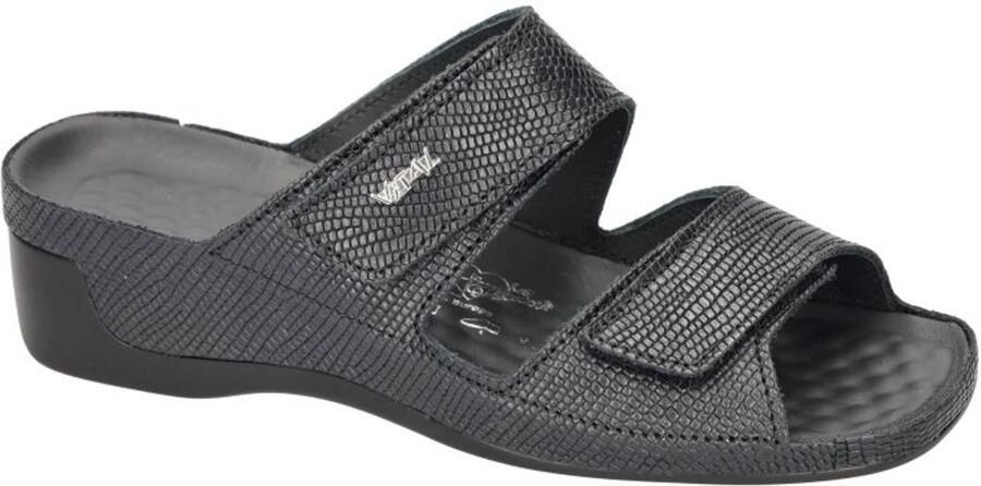 Vital -Dames zwart slippers & muiltjes