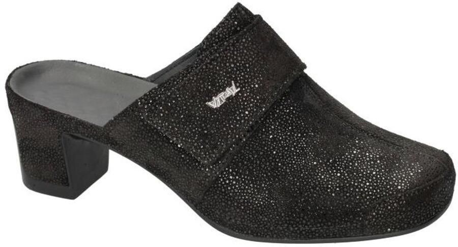 Vital -Dames zwart slippers & muiltjes