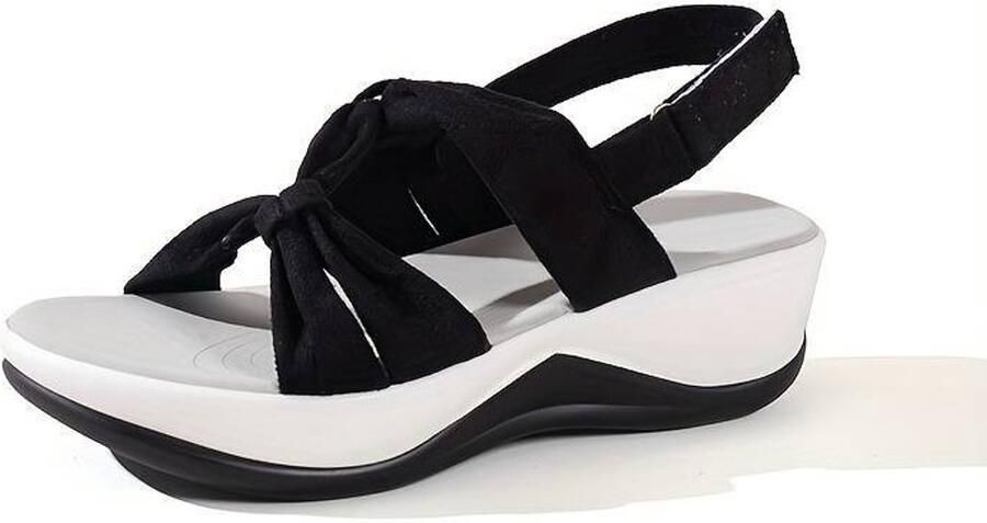 Vivva Dames Sandalen Zwart Voetboogondersteuning Klittenband Verstelbaar Orthopedisch AMALFI