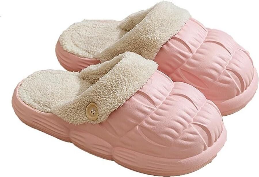 Vivva Pantoffels Memory Foam Pluche Voering Warm Waterbestendig Anti-Slip Uitneembare Binnenkant Roze 36 37 SNUGSLIDES