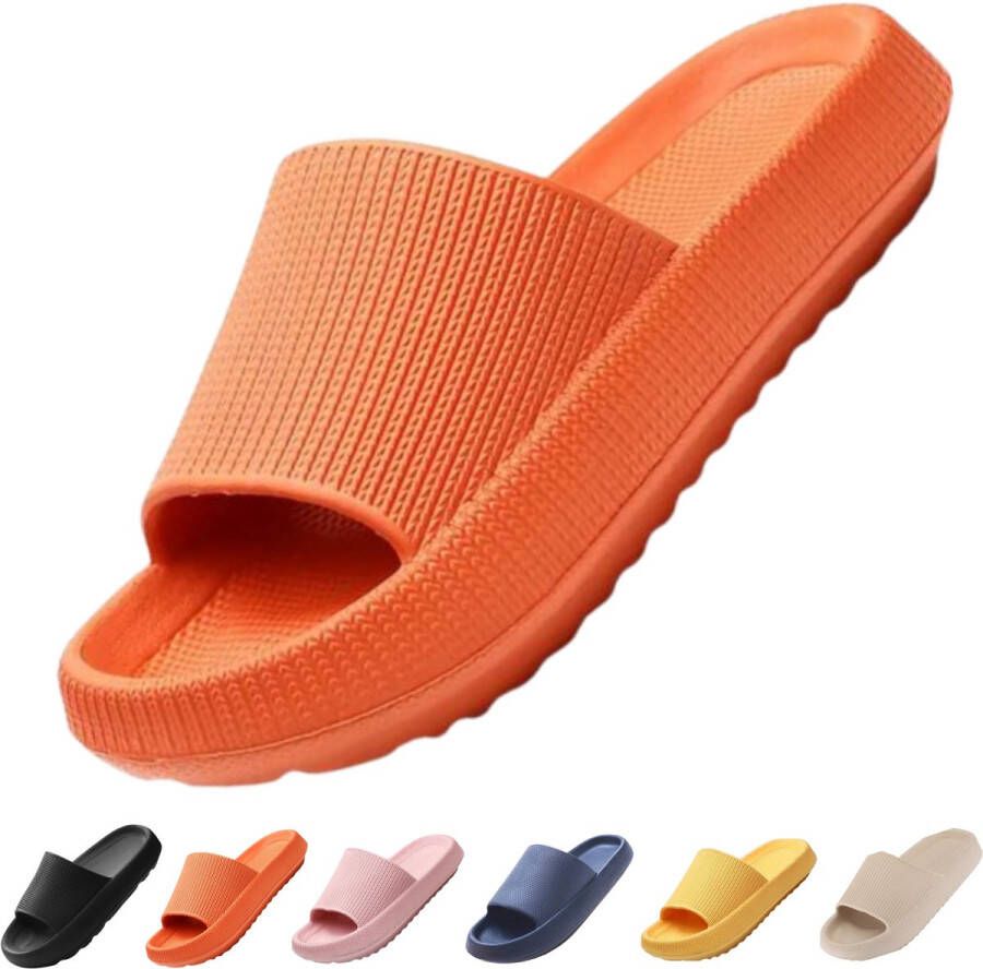 Vivva Zachte Slippers Badslippers Hotelslippers Slides Pantoffels Sloffen Anti-Slip Oranje FLIPSY