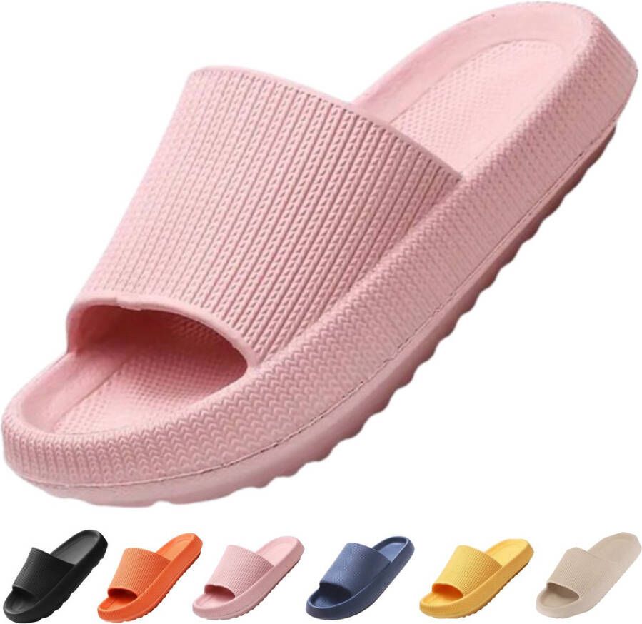 Vivva Zachte Slippers Badslippers Hotelslippers Slides Pantoffels Sloffen Anti-Slip Roze FLIPSY