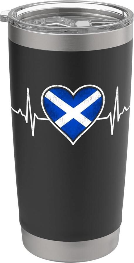 Vlag hart slag trots Schotland Saltire kunst dubbelwandige thermobeker